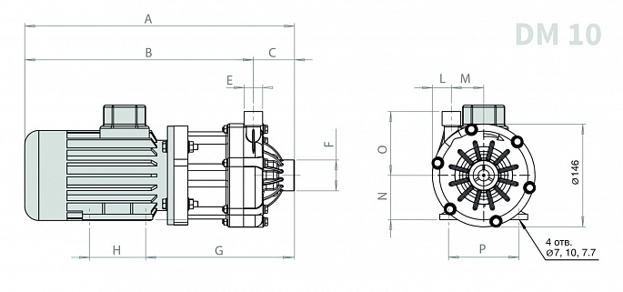 Внешние и установочные размеры DM 10